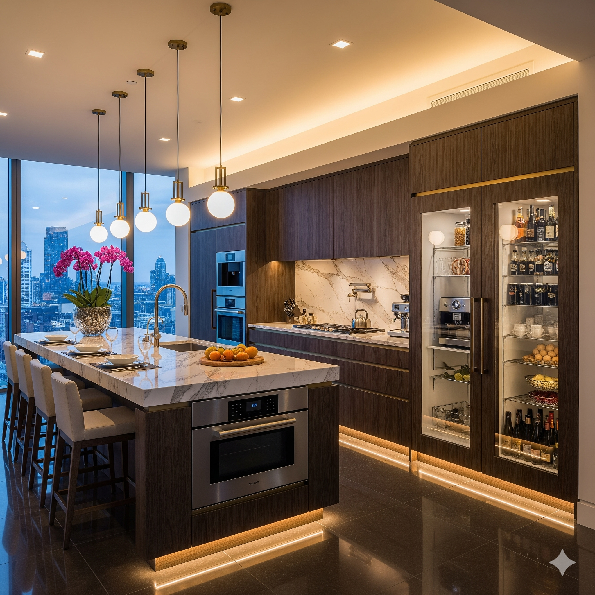 Spacious kitchen with ample storage and sleek countertop at DLF The Arbour Sector 63 Gurgaon